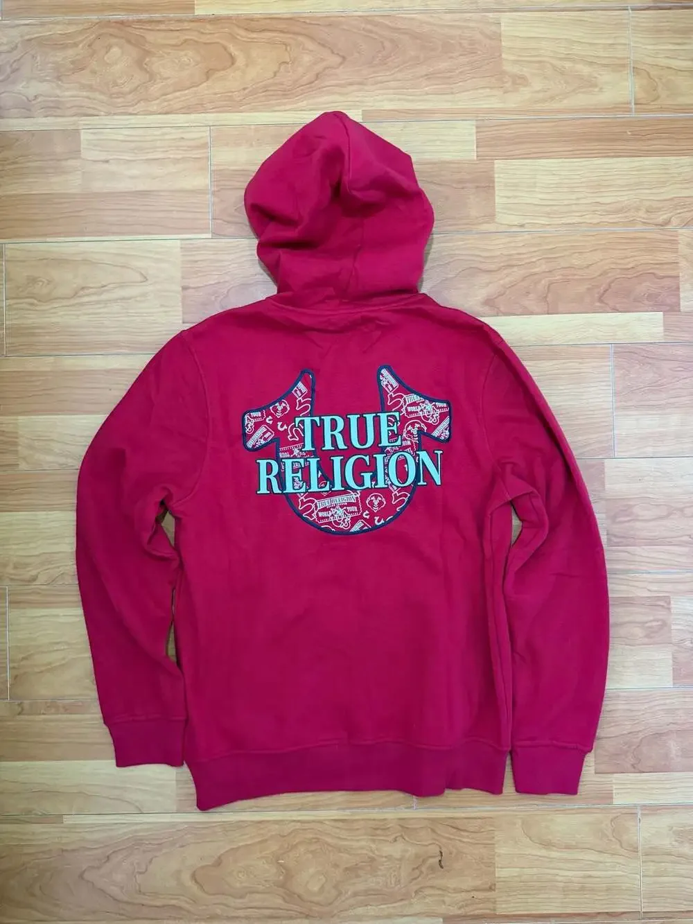 True Religion HS Filled AOP Zip Hoodie Trv Red Size M